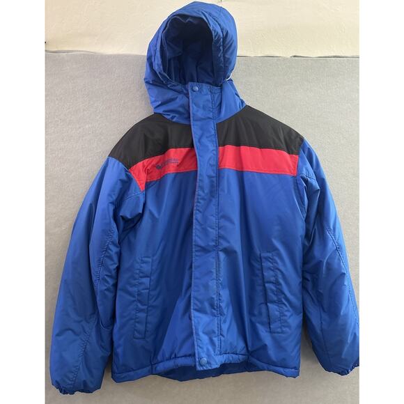 Vtg Columbia Ski Jacket Mens Sz 18/20 Purple Blue Long Sleeve Color Block - Picture 1 of 11